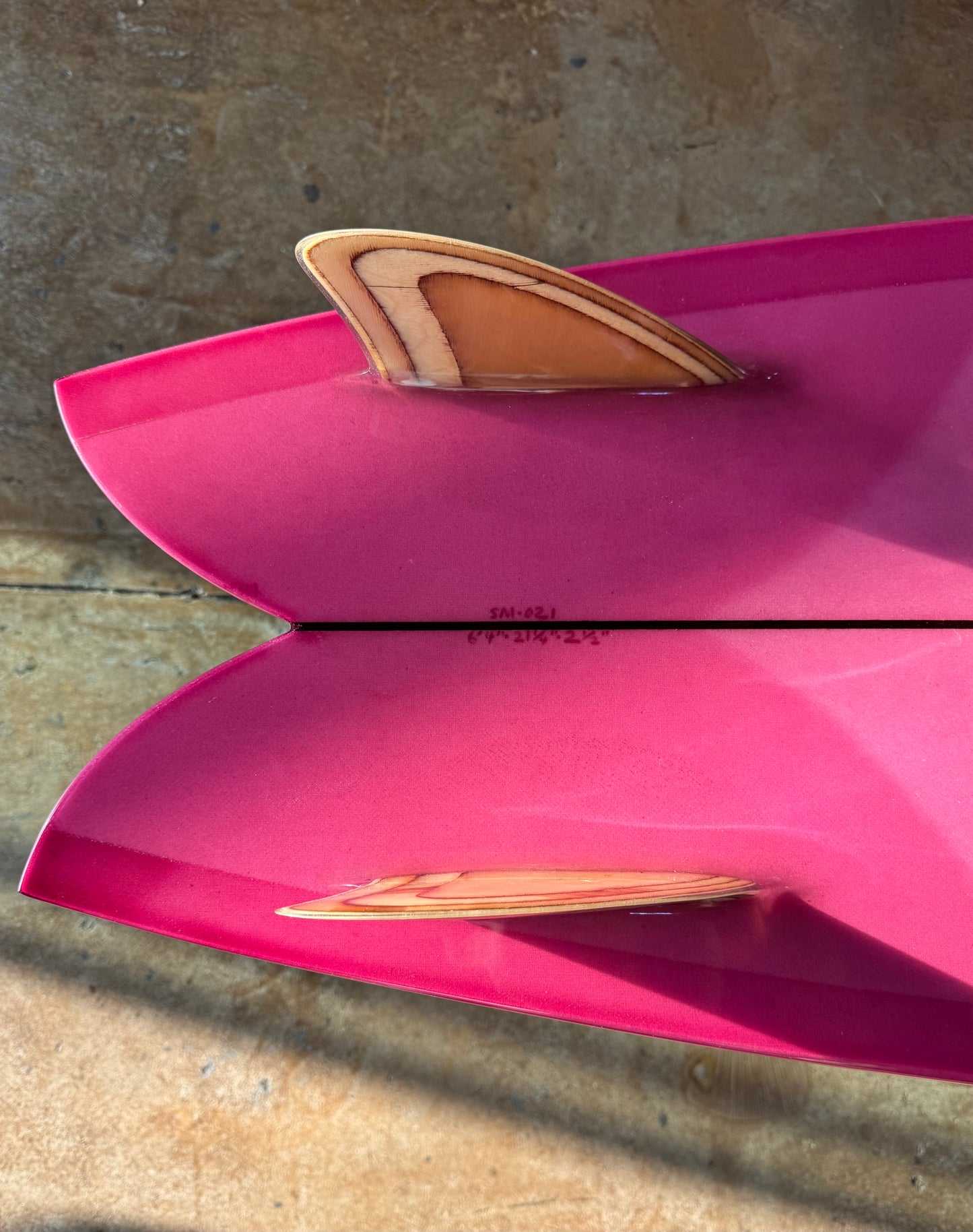 Steve Lis Fish - 6’4” Pink Resin Tint Gloss & Polish