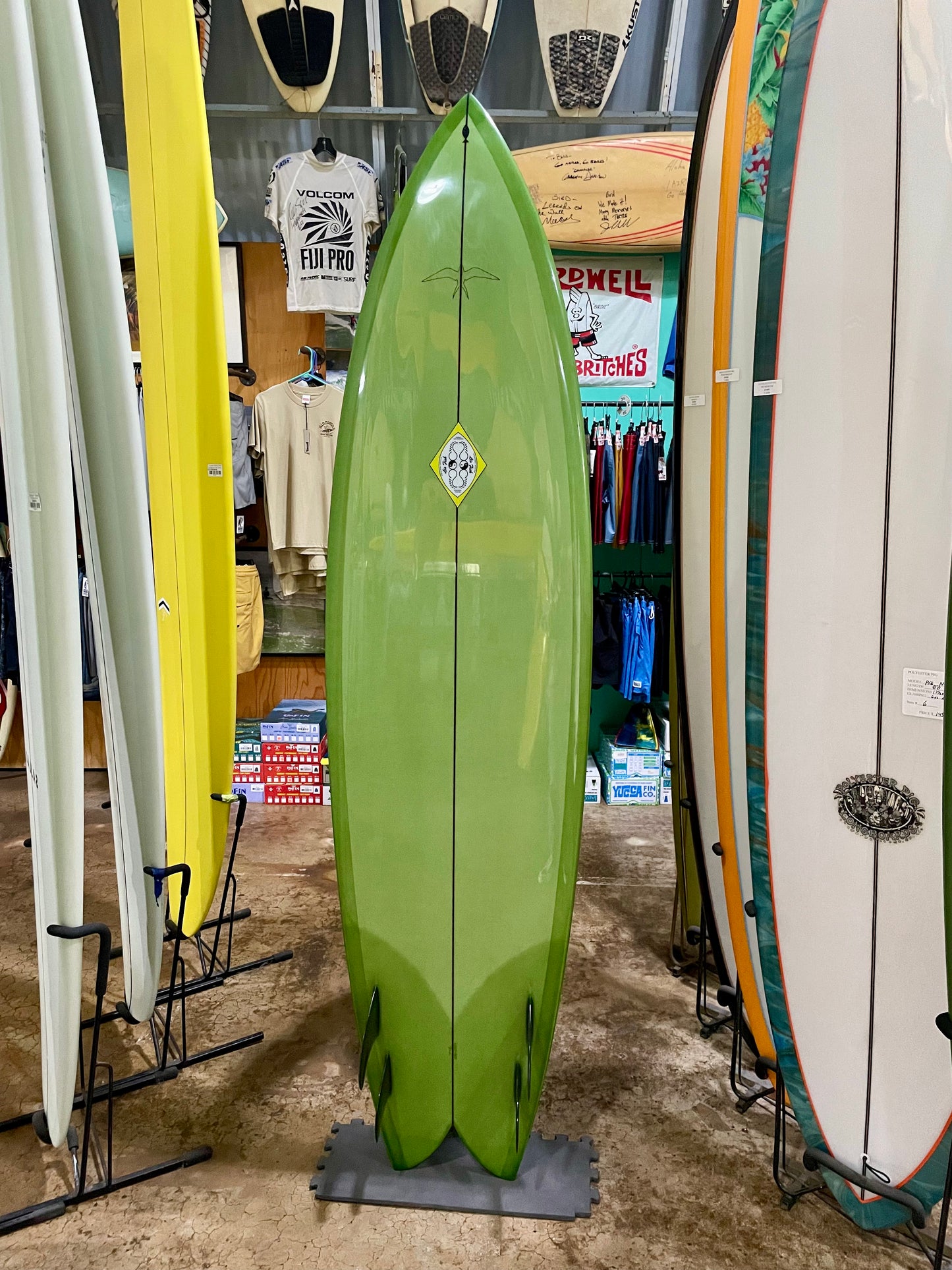 Steve Lis Designs Quad Fish - 7'6 Green Resin Tint Gloss & Polish