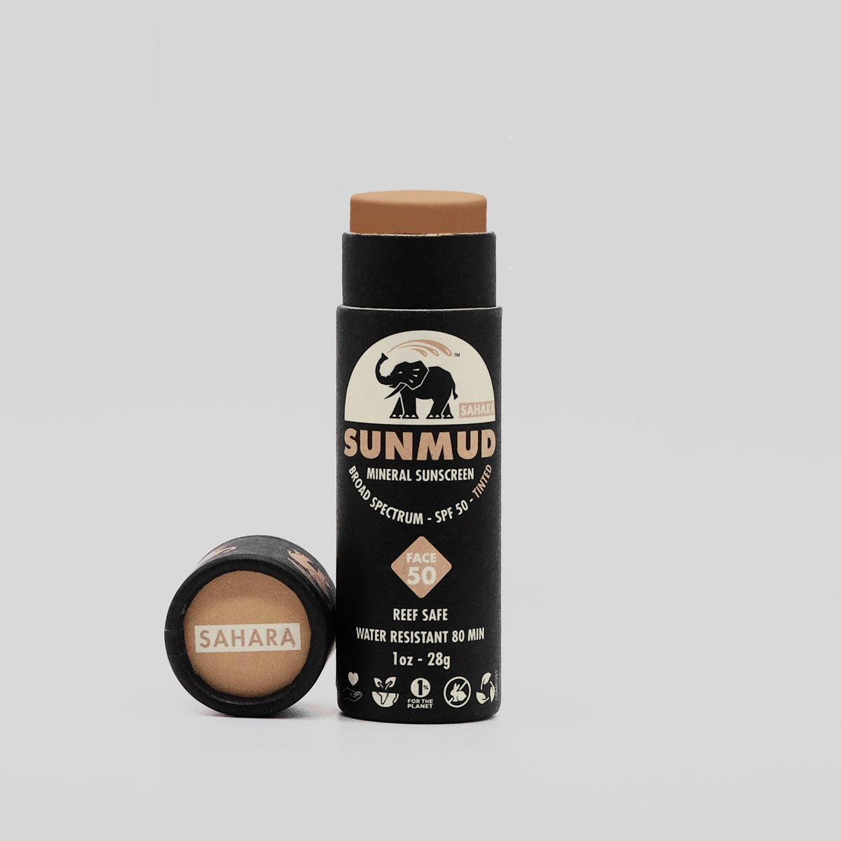 Sun Mud Sahara SPF 50 tinted mineral sunscreen sport stick, 1 oz