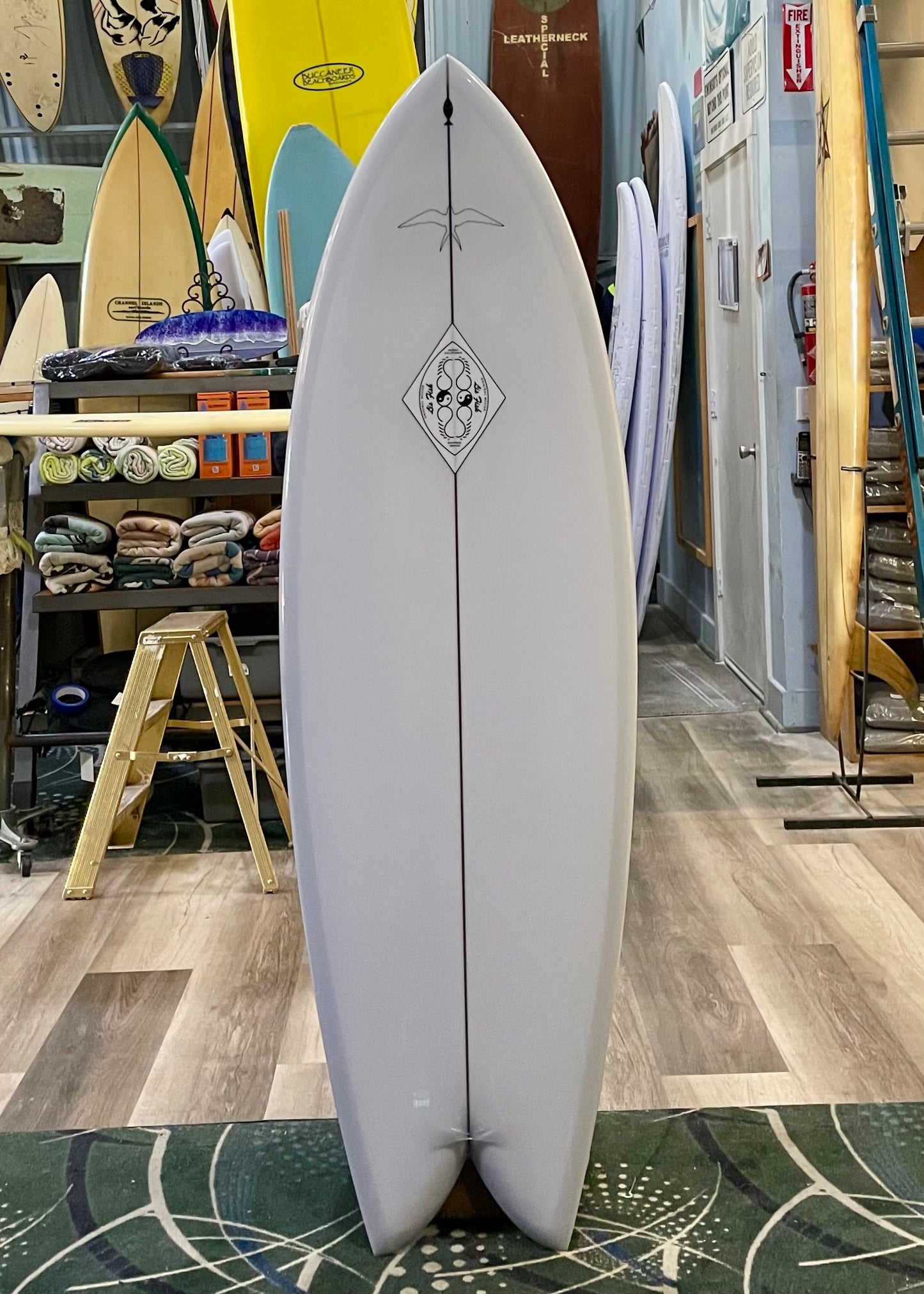 Steve Lis Designs Quad Fish - 5'8" Lightest Grey Tint Gloss & Polish