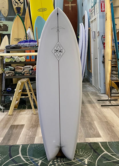Steve Lis Designs Quad Fish - 5'8" Lightest Grey Tint Gloss & Polish