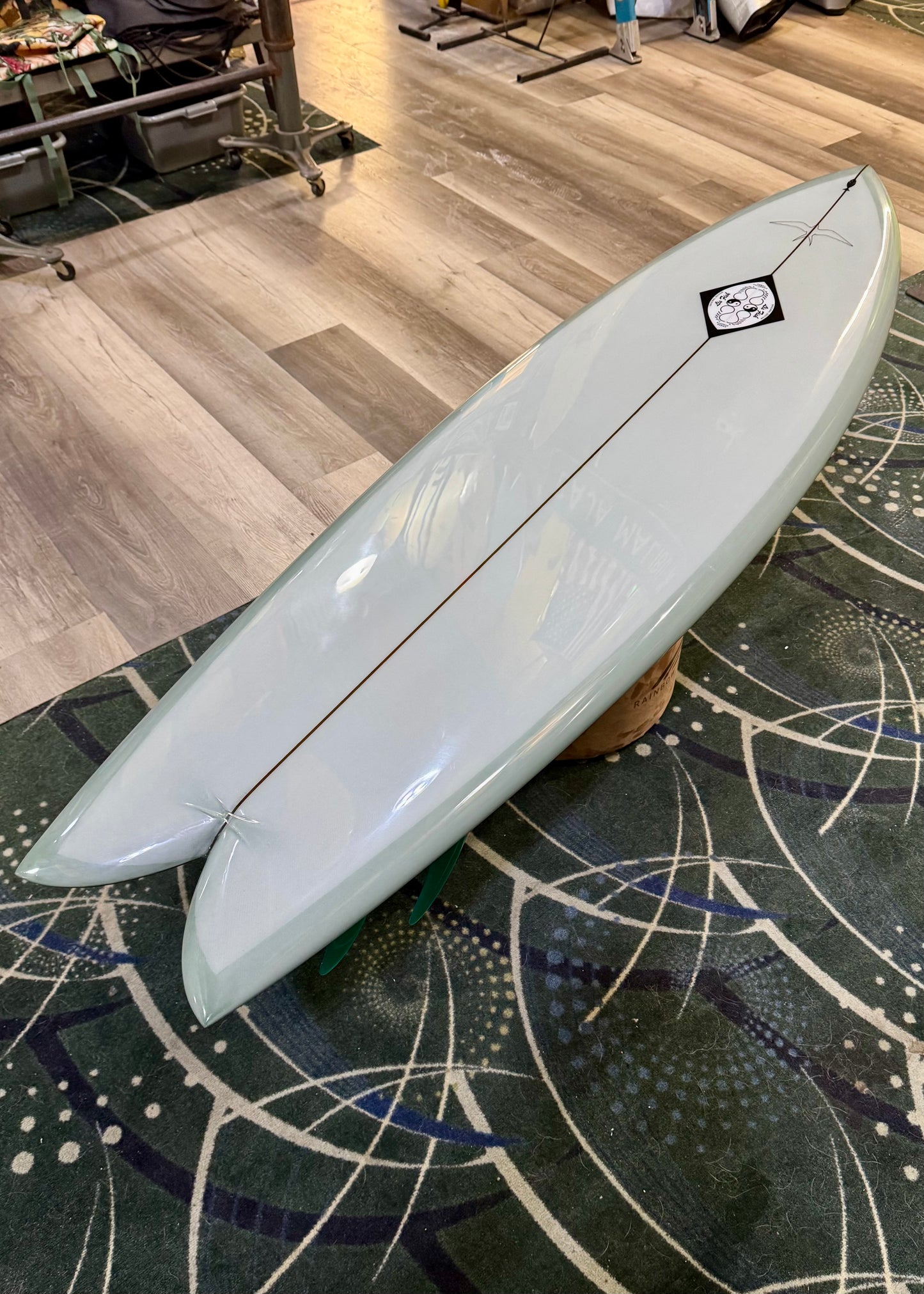Steve Lis Designs Quad Fish - 6'2" Misty Sage Resin Tint Gloss & Polish