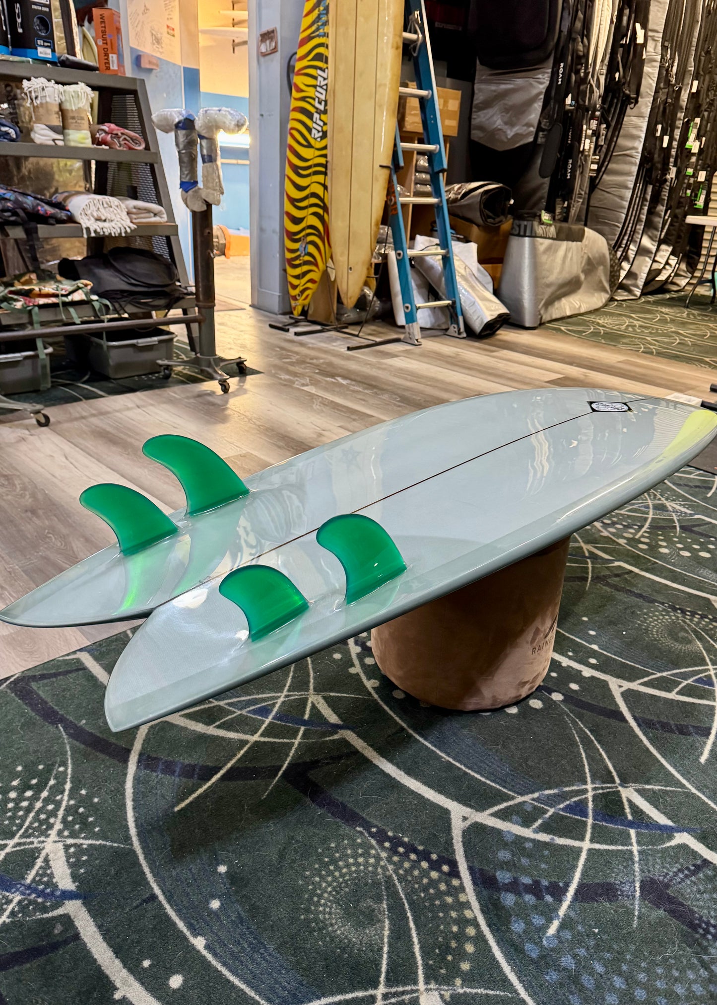 Steve Lis Designs Quad Fish - 6'2" Misty Sage Resin Tint Gloss & Polish
