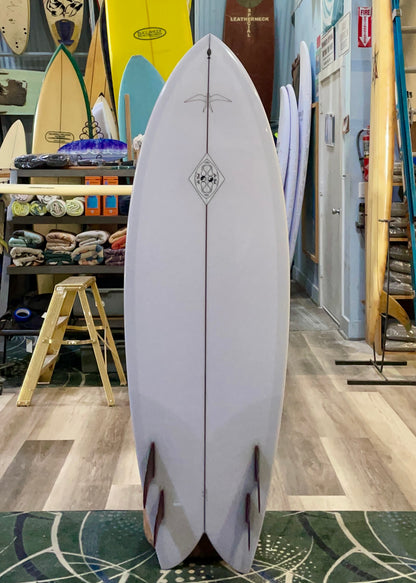 Steve Lis Designs Quad Fish - 5'8" Lightest Grey Tint Gloss & Polish
