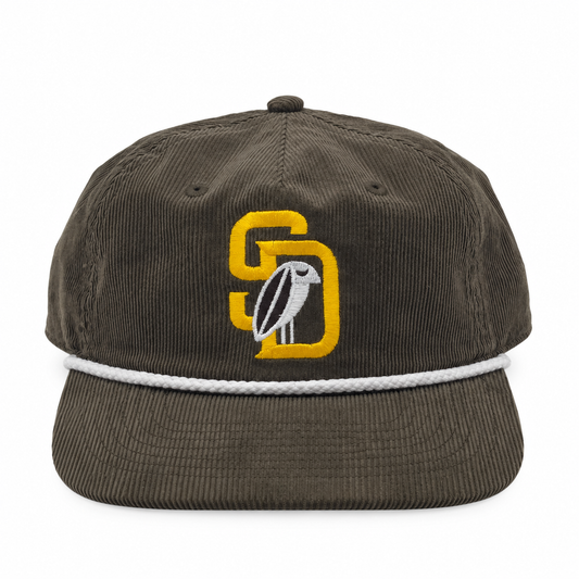 SD Bird Corduroy Hat w/ Rope