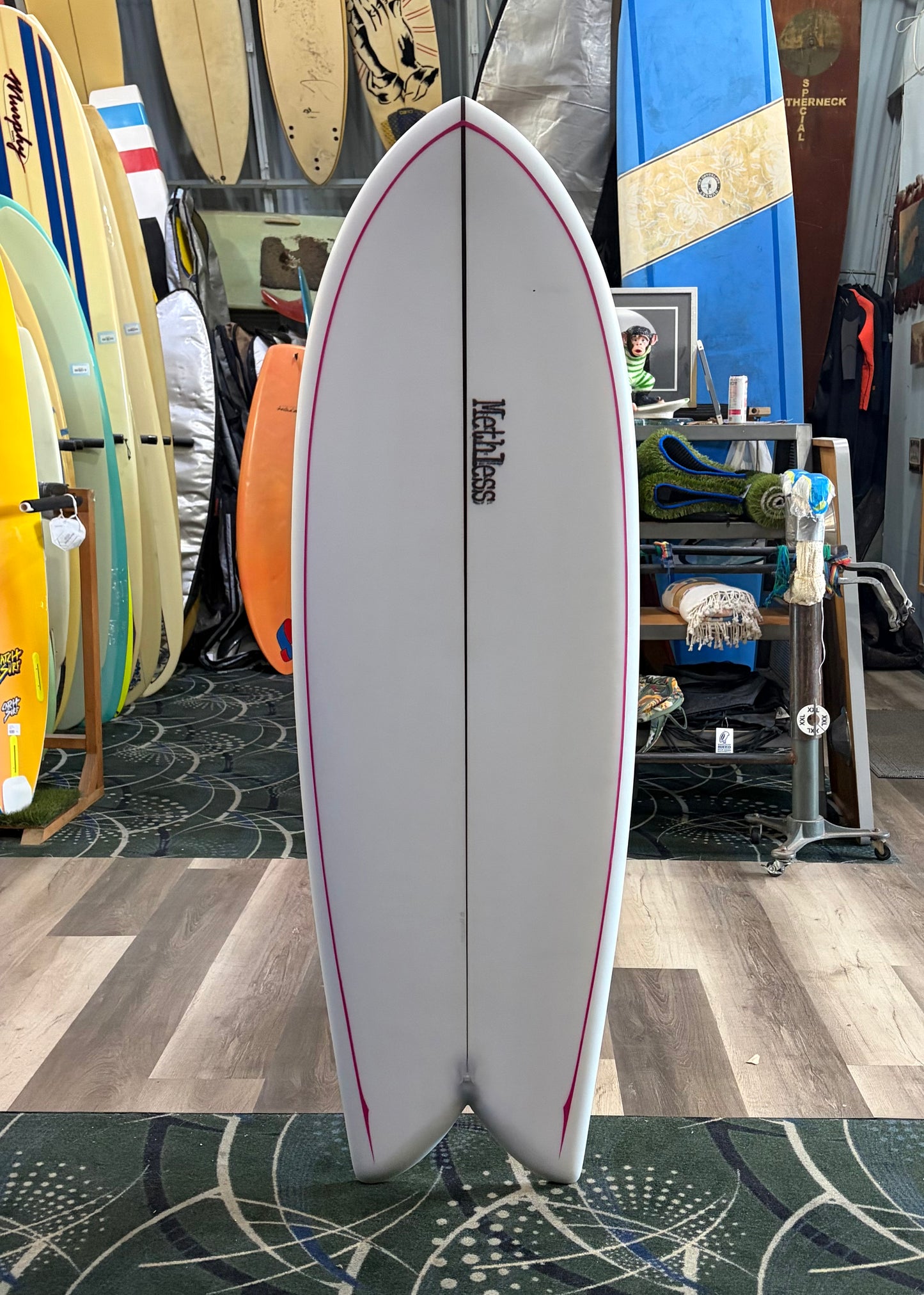5'6 METHLESS FISH W/ GLASS ON TWINZER FINS J-2965