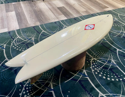 Steve Lis Designs Fish - 5'8 Cream Opaque Tint Deck on Clear Bottom / Gloss & Polish
