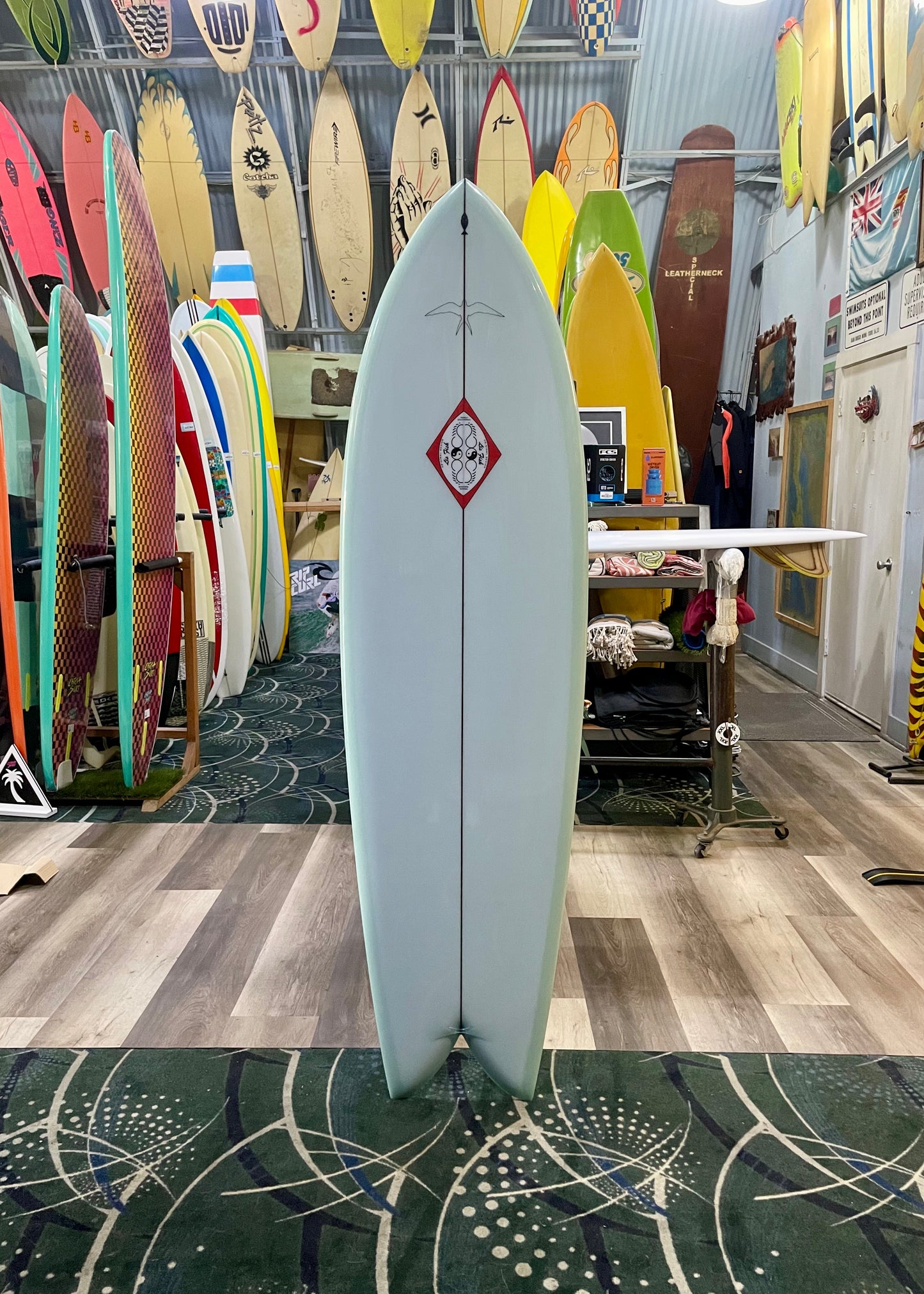 Steve Lis Designs Fish - 6'4 Ice Blue Tint Gloss & Polish