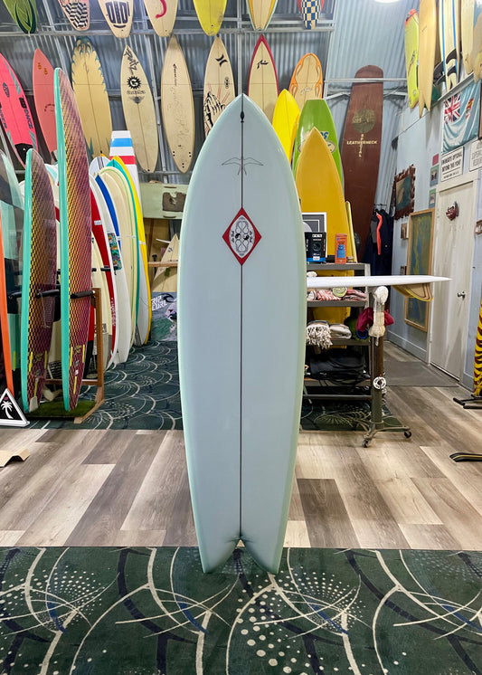 Steve Lis Designs Fish - 6'4 Ice Blue Tint Gloss & Polish