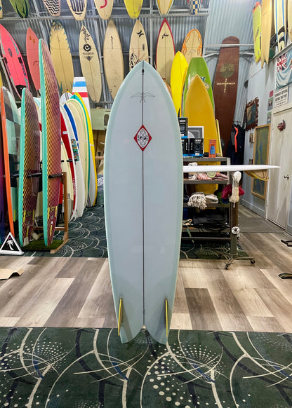Steve Lis Designs Fish - 6'4 Ice Blue Tint Gloss & Polish