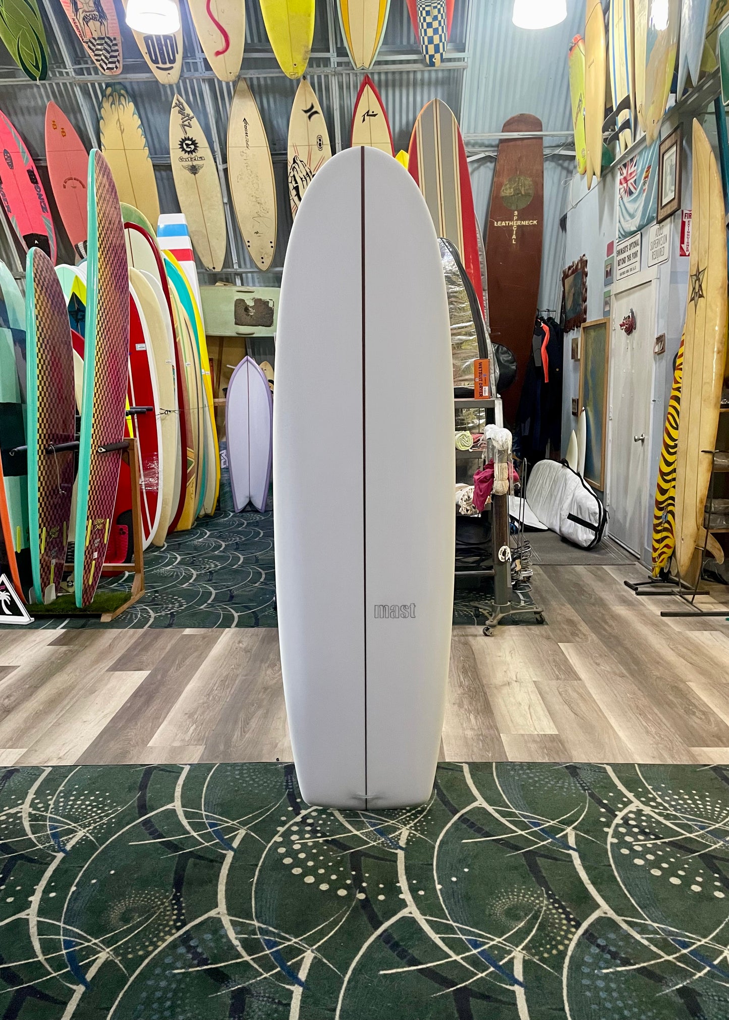 6'8.5" STEVE MAST HPD MID SIMMONS - CLEAR SANDED GLOSS WITH RESIN LOOP