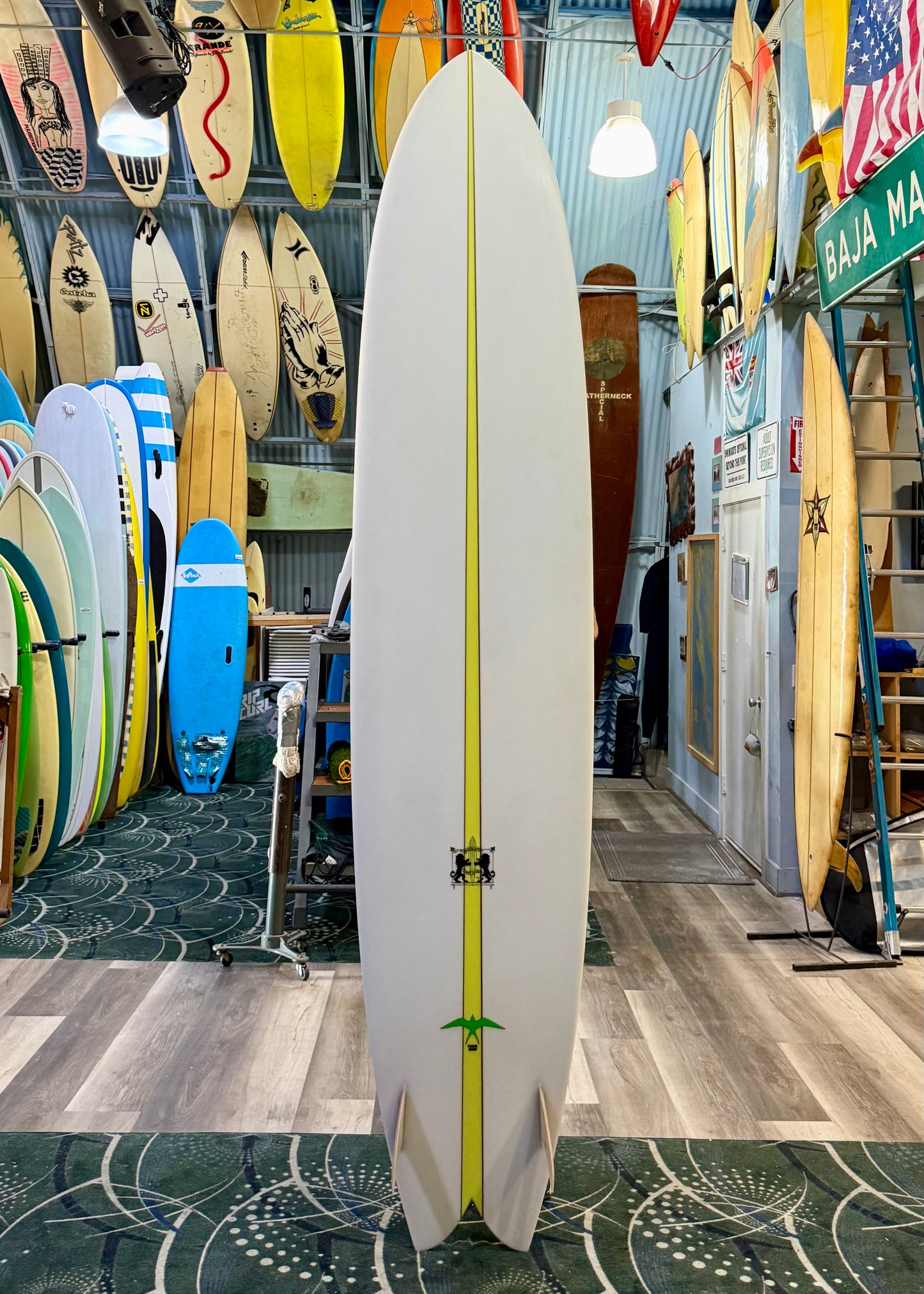 A-2940 / 9'11 (USED B+ CONDITION) LARRY MABILE BIG SWALLOW GLASS ON