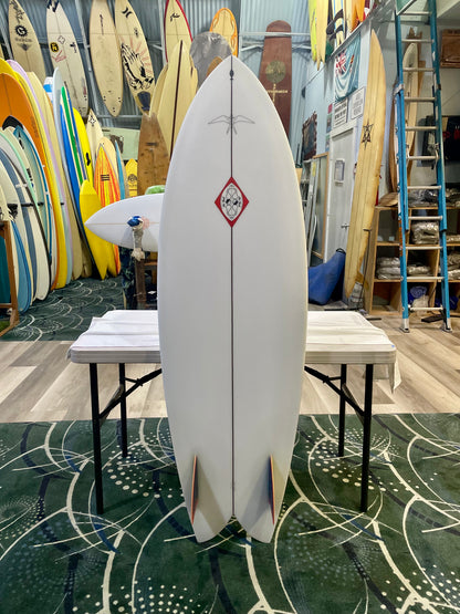 Steve Lis Designs Fish - 5'10" Clear Sanded Finish w/ illuminate Fins