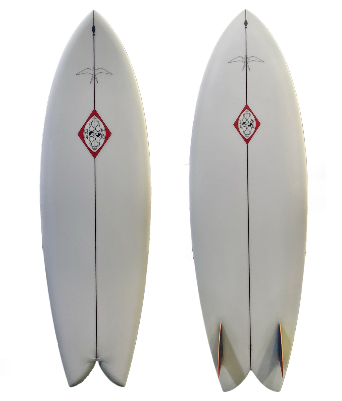 Steve Lis Designs Fish - 5'10" Clear Sanded Finish w/ illuminate Fins