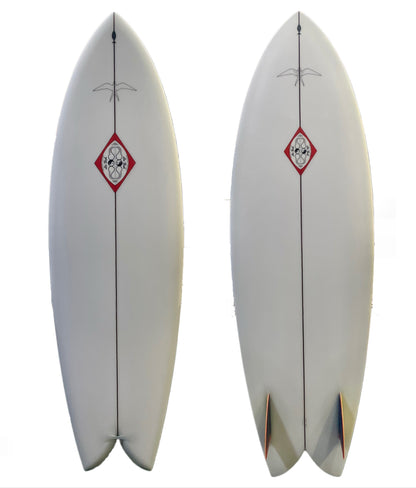 Steve Lis Designs Fish - 5'10" Clear Sanded Finish w/ illuminate Fins