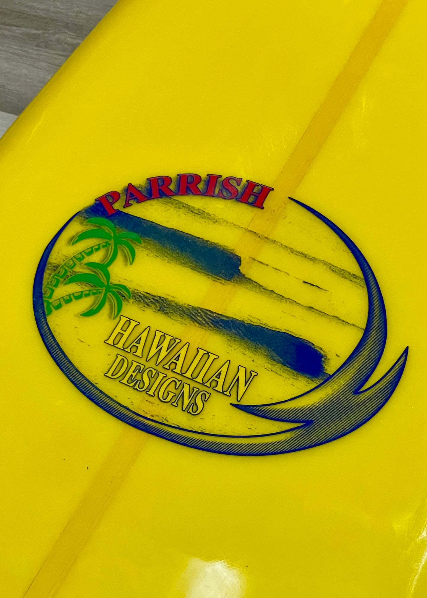 9'0 TOM PARRISH SINGLE FIN - PIN - YELLOW