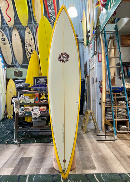 8'8 BREWER CHAPMAN SINGLE FIN - PIN - YELLOW BOTTOM