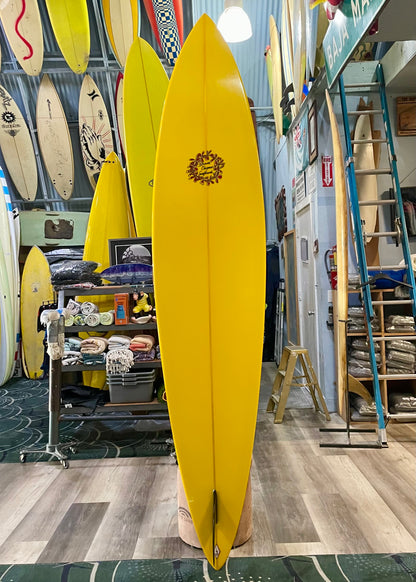 8'8 BREWER CHAPMAN SINGLE FIN - PIN - YELLOW BOTTOM