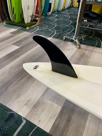 9'0 BREWER CHAPMAN SINGLE FIN - PIN - WHITE