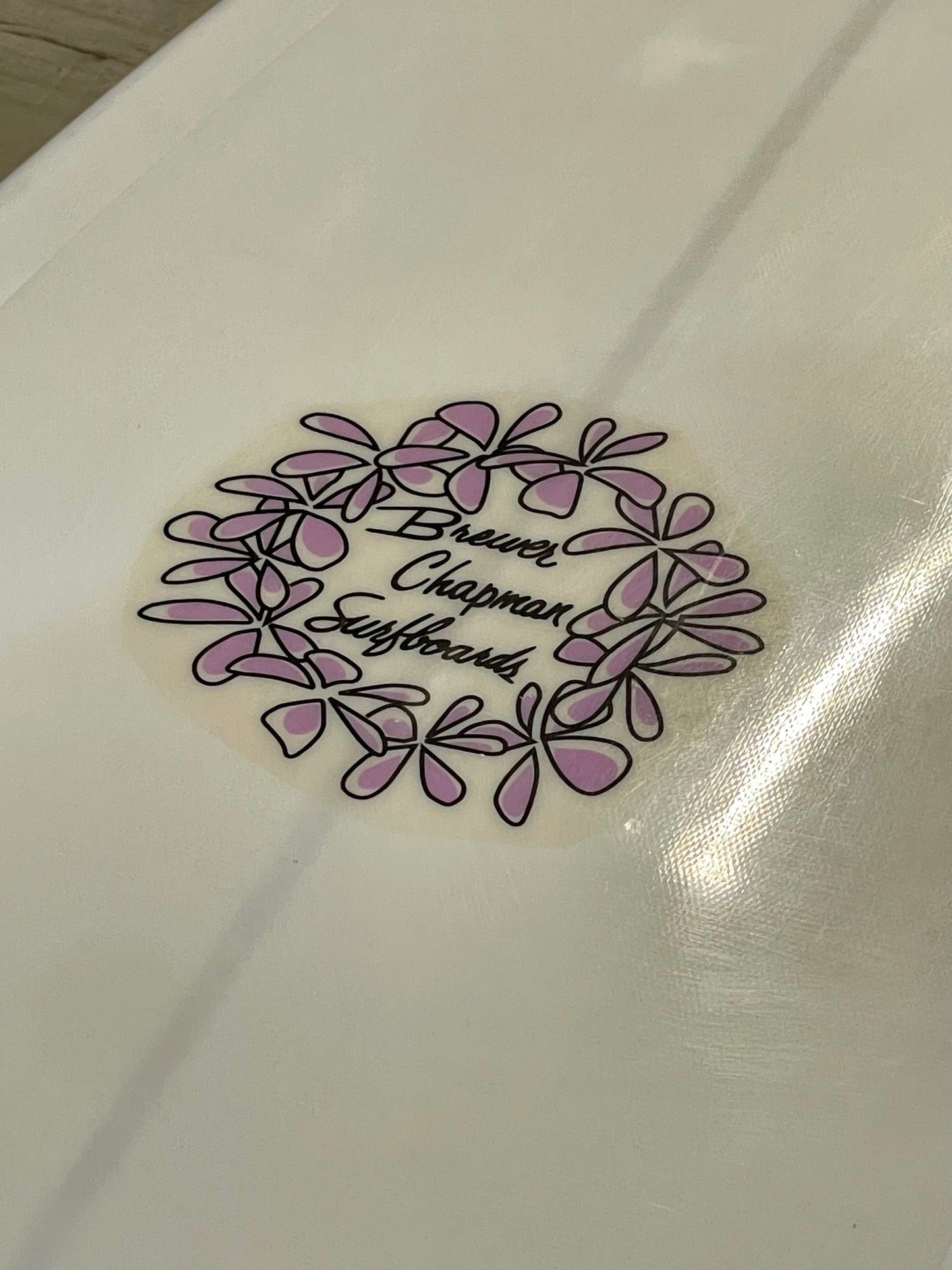 9'0 BREWER CHAPMAN SINGLE FIN - PIN - WHITE