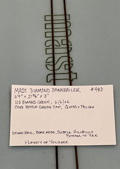 MAST SURFBOARDS - DIAMOND DOWNRAILER / COKE BOTTLE GREEN TINT (GP)